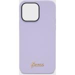 Dámské iPhone 14 Pro kryty Guess ve fialové barvě ze silikonu ve slevě 