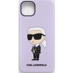 Dámské iPhone 14 Plus kryty Karl Lagerfeld ve fialové barvě ze silikonu ve slevě 