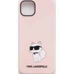 Dámské iPhone 14 Plus kryty Karl Lagerfeld v růžové barvě ze silikonu ve slevě 