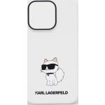 Dámské iPhone 14 Pro kryty Karl Lagerfeld v bílé barvě ze silikonu ve slevě 