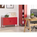 Kancelářské skříňky Beliani v červené barvě v contemporary stylu z nerezové oceli ve slevě 