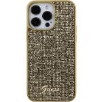 Kryty na iPhone Guess ve zlaté barvě v lakovaném stylu odolné proti poškrábání s kamínky 