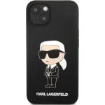 iPhone 13 kryty Karl Lagerfeld v černé barvě ze silikonu odolné proti poškrábání 