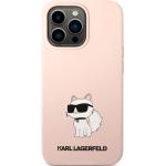 iPhone 13 Pro kryty Karl Lagerfeld v růžové barvě ze silikonu odolné proti poškrábání 