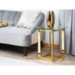 Odkládací stolek zlatý se skleněnou deskou CRYSTAL