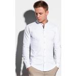 Pánské Slim fit košile Ombre Clothing v bílé barvě z bavlny ve velikosti L s dlouhým rukávem ve slevě 