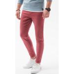 Pánské Skinny džíny Ombre Clothing v červené barvě z bavlny ve slevě 