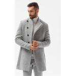 Pánské Klasické kabáty Ombre Clothing v šedé barvě v moderním stylu z polyesteru ve velikosti L ve slevě na zimu 