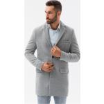 Pánské Klasické kabáty Ombre Clothing v šedé barvě v elegantním stylu z polyesteru ve velikosti M ve slevě na zimu 
