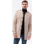 Pánské Klasické kabáty Ombre Clothing v béžové barvě ve velikosti XXL ve slevě plus size 