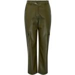 Dámské Kožené kalhoty ONLY v zelené barvě loose fit z koženky ve velikosti S ve slevě 
