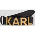 Dámské Kožené pásky Karl Lagerfeld v černé barvě v lakovaném stylu z hovězí kůže délka 65 