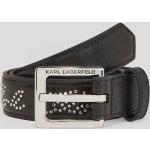 Dámské Kožené pásky Karl Lagerfeld v černé barvě z hovězí kůže délka 65 s kamínky 