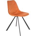 Designové židle Dutchbone v oranžové barvě ze sametu 