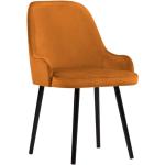Jídelní židle v oranžové barvě v elegantním stylu ze sametu lakované 