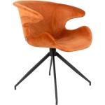 Jídelní židle Zuiver v oranžové barvě ze sametu 