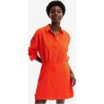 Dámské Košilové šaty Desigual v oranžové barvě z polyesteru 