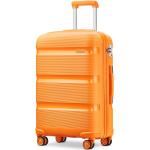 Pánské Plastové kufry v oranžové barvě v elegantním stylu z plastu s teleskopickou rukojetí ve slevě 