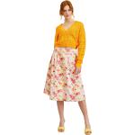 Dámská  Letní móda Orsay ve fuchsiové barvě s květinovým vzorem z bavlny po kolena 