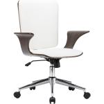 Otočná kancelářská židle Leighton - umělá kůže ohýbané dřevo | bílá
