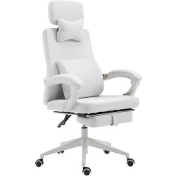 Otočná kancelářská židle s opěrkou hlavy - ve více barvách - bílá