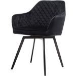 Designové židle autronic v černé barvě v elegantním stylu ze sametu s nohami matné 