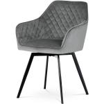 Designové židle autronic v šedé barvě v elegantním stylu ze sametu s nohami matné 