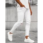 Pánské Skinny džíny ozonee v bílé barvě z bavlny ve velikosti 9 XL ve slevě 