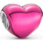 Přívěsky se srdcem PANDORA v růžové barvě ze stříbra leštěné k Valentýnu 