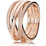 Dámské Stříbrné prsteny PANDORA v elegantním stylu pozlacené  