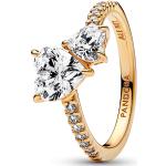 Dámské Prsteny se zirkonem PANDORA v elegantním stylu pozlacené  k Valentýnu 
