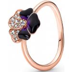 Dámské Prsteny se zirkonem PANDORA v tmavě fialové barvě v elegantním stylu pozlacené  