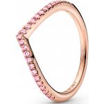 Dámské Prsteny se zirkonem PANDORA v růžové barvě v třpytivém stylu pozlacené  