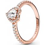 Dámské Prsteny se zirkonem PANDORA v růžové barvě romantické pozlacené  k Valentýnu 