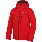 Pánské Zimní bundy s kapucí Hannah Nepromokavé Prodyšné v červené barvě z polyesteru s kapsou na skipas 