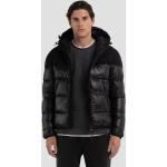 Pánské Zimní bundy s kapucí Replay v černé barvě z polyesteru ve velikosti XXL plus size 