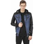 Pánská bunda // Urban Classics Hooded Denim Leather Jacket denim/black