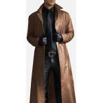 Pánské Bundy s kapucí v khaki barvě z koženky ve velikosti 10 XL plus size 