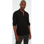 Pánské Slim fit košile Trendyol v černé barvě z bavlny ve velikosti 3 XL ve slevě plus size 