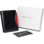Pánské Kožené peněženky Rovicky v černé barvě v elegantním stylu z kůže s blokováním RFID 