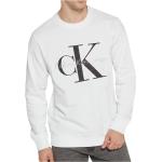 Pánské Designer Mikiny s potiskem Calvin Klein v bílé barvě z bavlny ve velikosti XXL plus size 