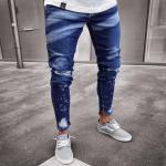 Pánské Slim Fit džíny v modré barvě z džínoviny ve velikosti 3 XL strečové plus size 