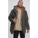Pánská zimní bunda // Urban Classics Hooded Faux Fur Parka darkolive