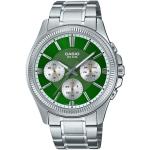 Pánské Náramkové hodinky Casio Nepromokavé v zelené barvě Nasazovací spona s quartzovým pohonem ocelové s analogovým displejem s voděodolností 5 Bar 