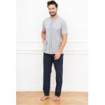 Pánské Pyžama krátké kalhoty Italian Fashion v šedé barvě ve velikosti 3 XL s krátkým rukávem ve slevě plus size 