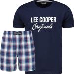 Pánská  Pyžama Lee Cooper v modré barvě z bavlny ve velikosti XXL s krátkým rukávem plus size 