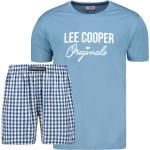 Pánská  Pyžama Lee Cooper ve světle modré barvě z bavlny ve velikosti XXL s krátkým rukávem plus size 