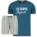 Pánská  Pyžama Lee Cooper v šedé barvě z bavlny ve velikosti XXL s krátkým rukávem plus size 