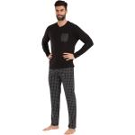 Pánská  Pyžama v černé barvě ve velikosti 10 XL s dlouhým rukávem ve slevě plus size 