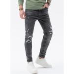 Pánské Skinny džíny Ombre v šedé barvě z bavlny ve velikosti XXL ve slevě plus size 